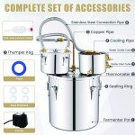 5 Gal Stainless Steel Alcohol Distiller with Thermometer