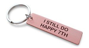 Engraved Copper Keychain for 7th Anniversary