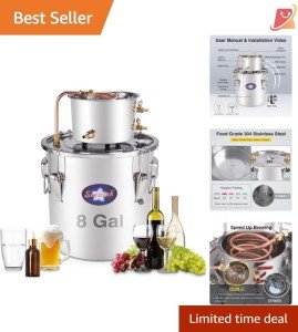 8 Gallon Stainless Steel Distillery Kit with Accessories