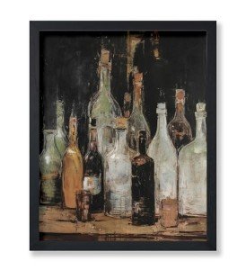 Vintage Still-Life Wine Bottle Art Poster