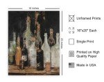 Vintage Still-Life Wine Bottle Art Poster