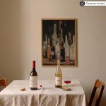 Vintage Still-Life Wine Bottle Art Poster