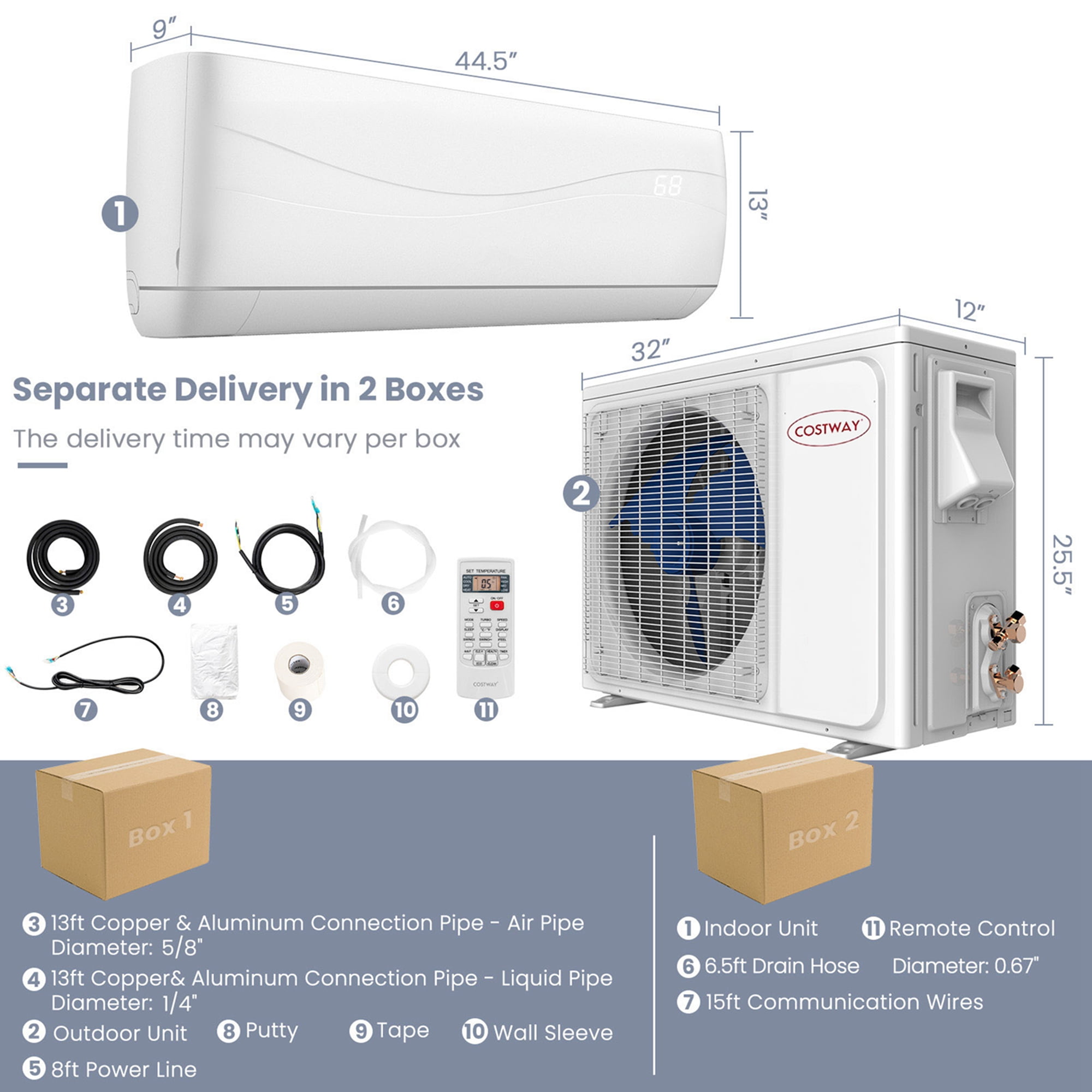 Costway 23000 BTU Mini Split AC & Heat