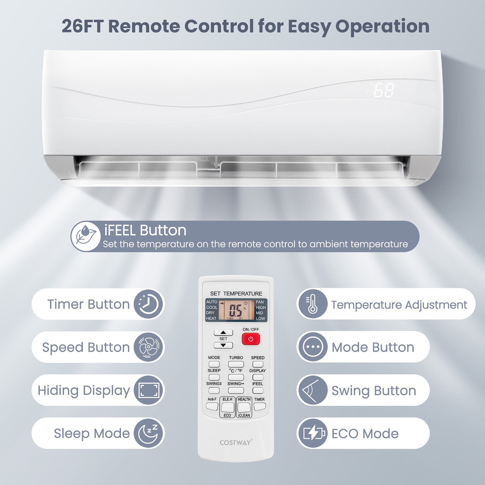Costway 23000 BTU Mini Split AC & Heat