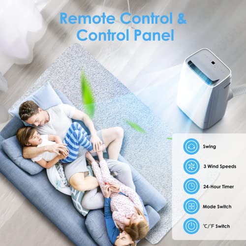 12000 BTU Portable Air Conditioner, Ultra Quiet 3-in-1