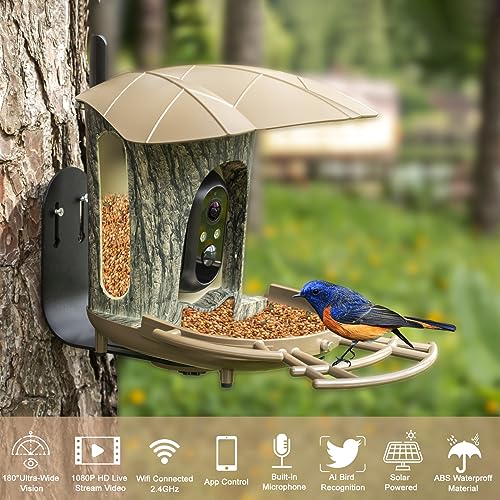 Smart Bird Feeder with AI Camera & Night Vision