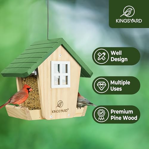 Wooden Wild Bird Feeder with Weatherproof Roof