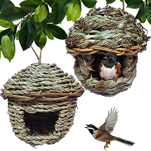 Teardrop Eco-Friendly Bird Hut - Natural Grass Material