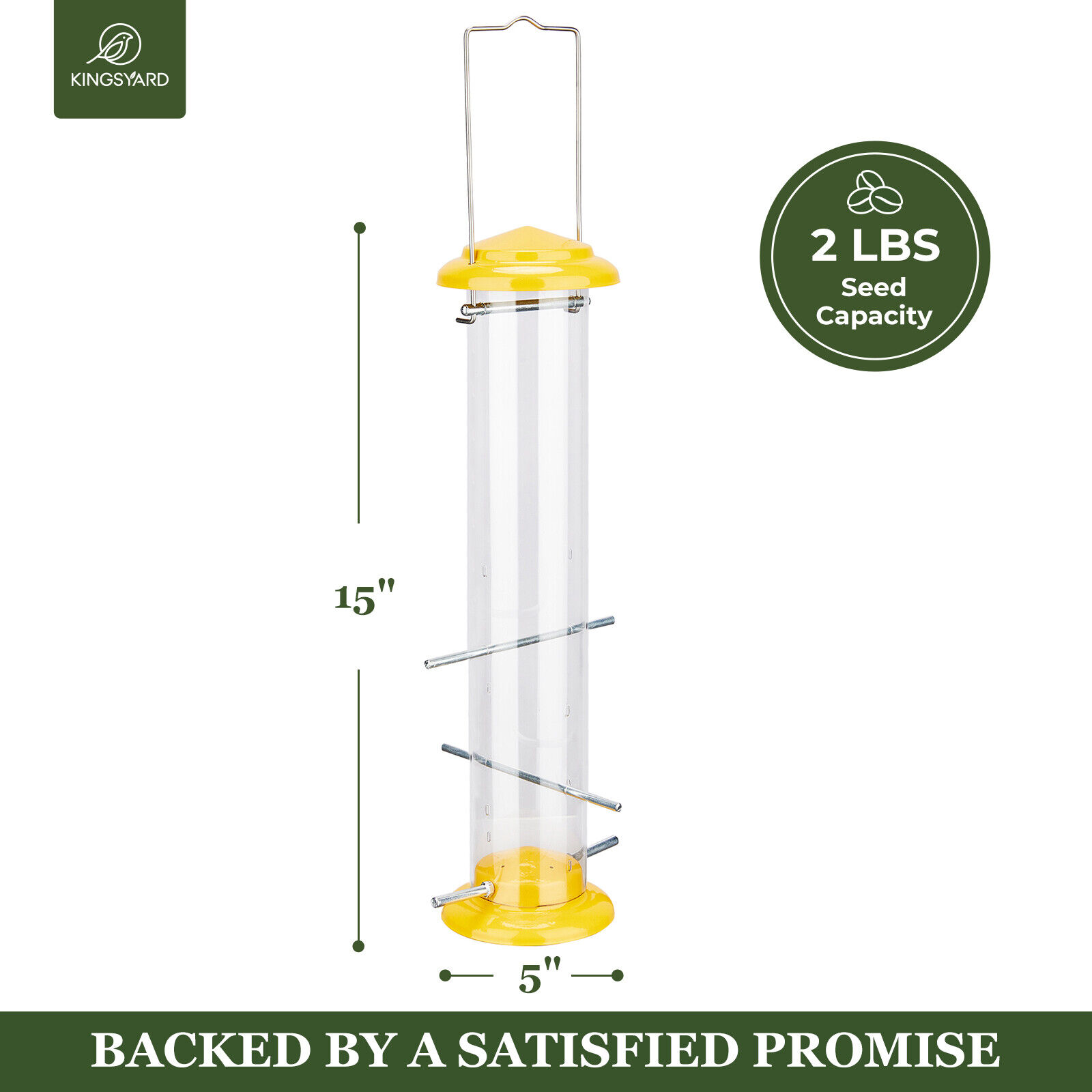 Kingsyard Squirrel Proof Hanging Finch Feeder - Outdoor