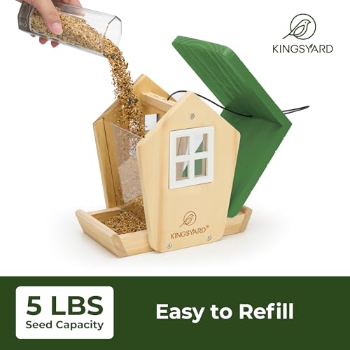 Wooden Wild Bird Feeder with Weatherproof Roof