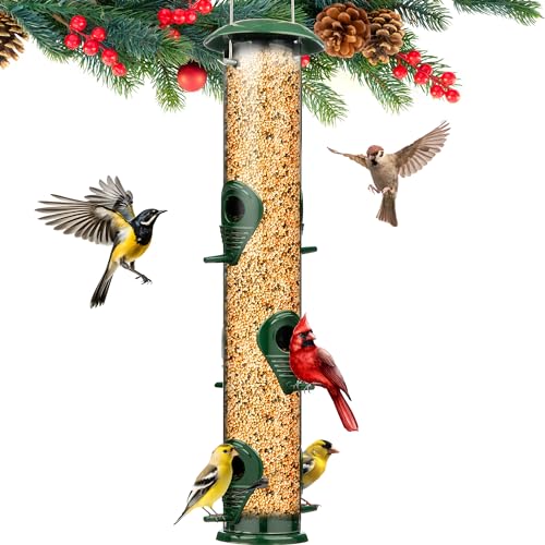 Durable 6-Port Metal Bird Feeder - Gray Bunny