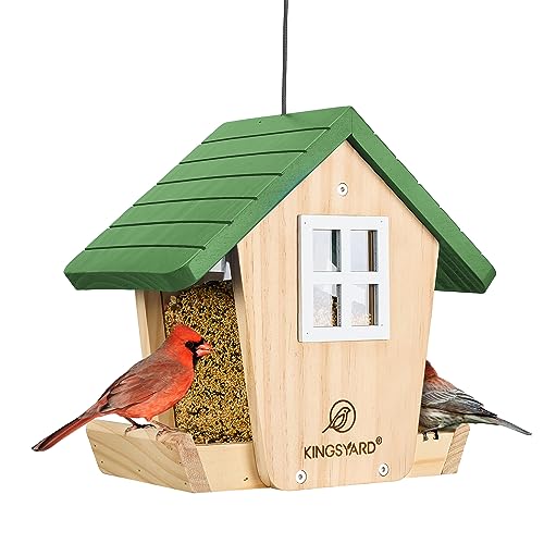 Wooden Wild Bird Feeder with Weatherproof Roof