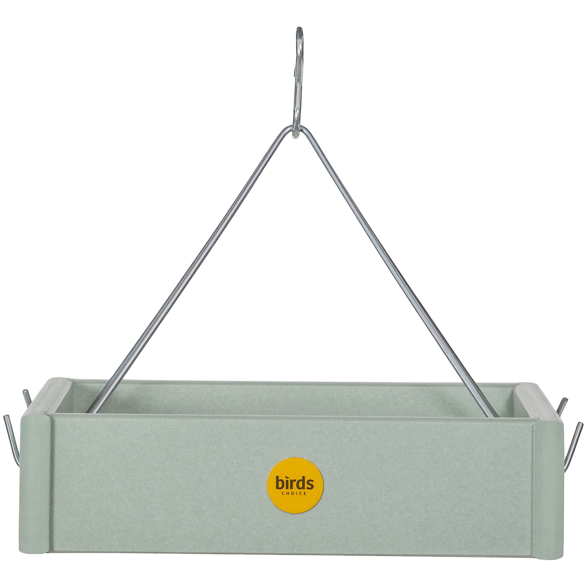 Small Hanging Platform Bird Feeder - Green Plastic
