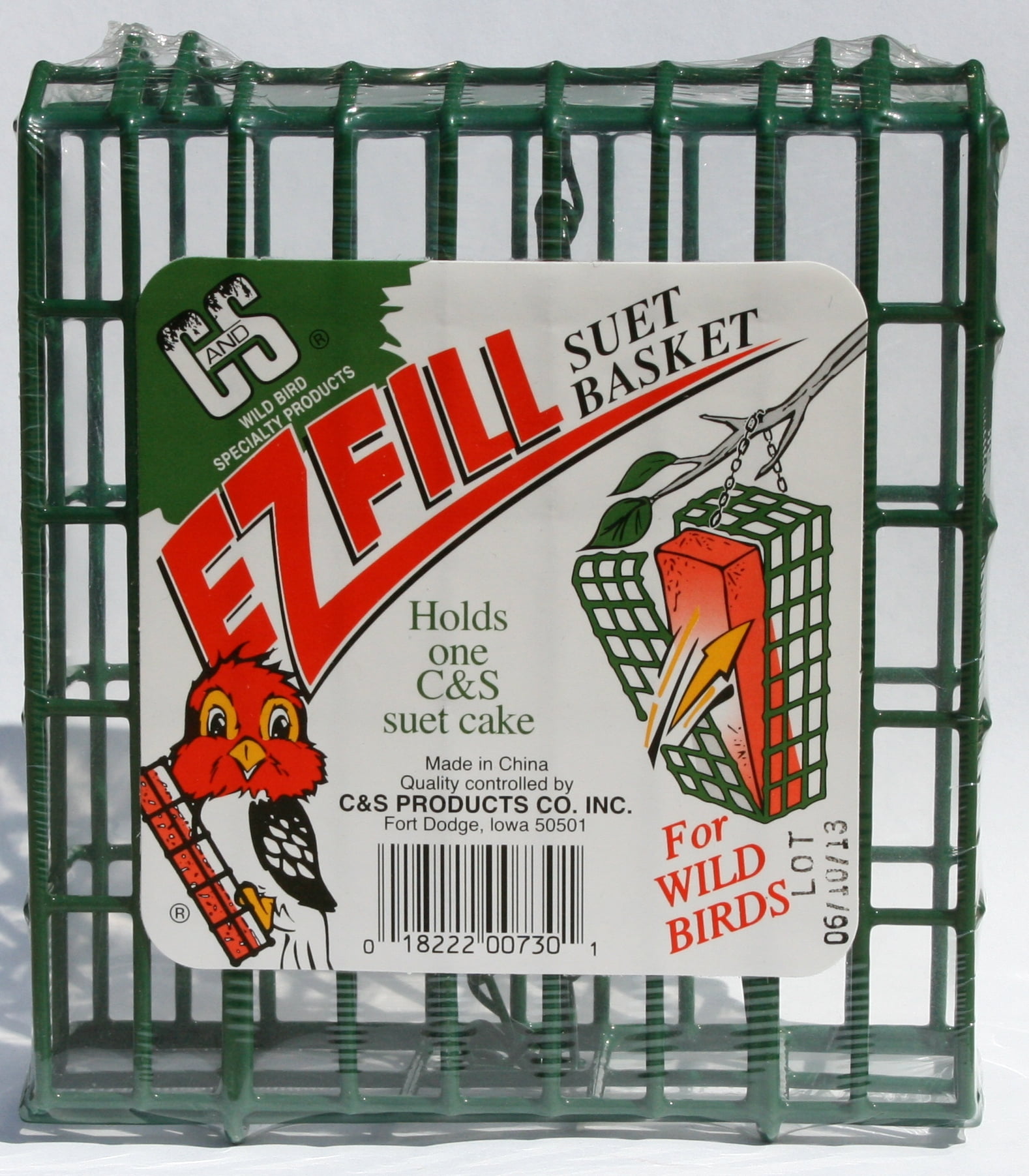 C&S Green Bird Suet Basket, EZ Fill