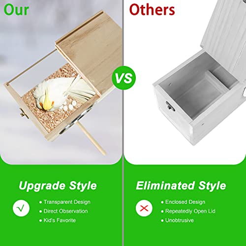 Transparent Parakeet Nesting Box with Perch