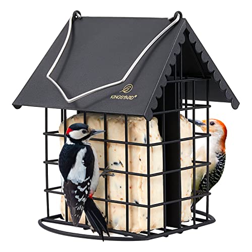Kingsyard Metal Suet Bird Feeder with Roof