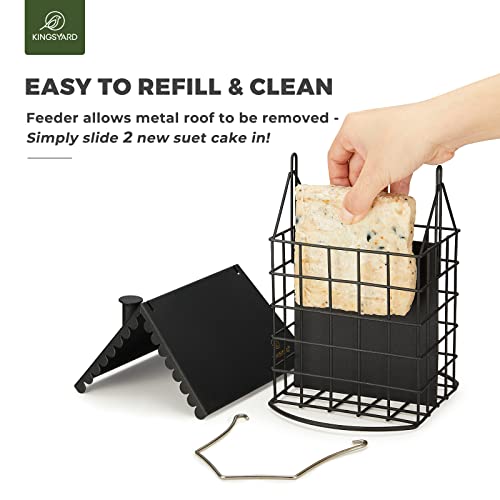 Kingsyard Metal Suet Bird Feeder with Roof