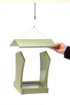 Small Hanging Platform Bird Feeder - Green Plastic