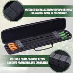 Hollowfly 23 Inch Arrow Storage Case 6 Crossbow Bolt Case Semi-rigid Construction with Notched Foam Holders Bow Carry Bag with Heavy Duty Zipper