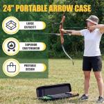Hollowfly 23 Inch Arrow Storage Case 6 Crossbow Bolt Case Semi-rigid Construction with Notched Foam Holders Bow Carry Bag with Heavy Duty Zipper