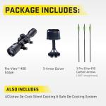 TenPoint Phantom De-Cock, Vektra - 400 FPS - Our Lightest Reverse Draw Crossbow Ever - Equipped with Pro-View 400 Lighted Scope + ACUdraw De-Cock System