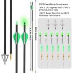 KEAUP 6 Pack 32 Inch Carbon Hunting Arrows with 100 Grain Hunting Broadheads ...