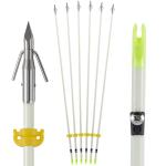 32-Inch Bowfishing Arrows with Broadheads - 6 Pack
