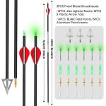 KEAUP 31" Carbon Arrows with Lighted Nocks