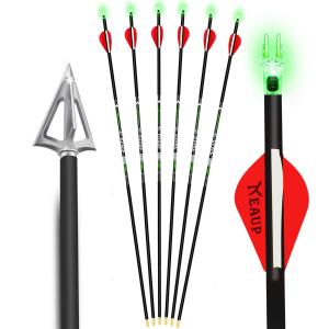 KEAUP 6 Pack Carbon Hunting Arrows 32 Inch