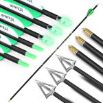 32-Inch Carbon Hunting Arrows with Broadheads – 6 Pack