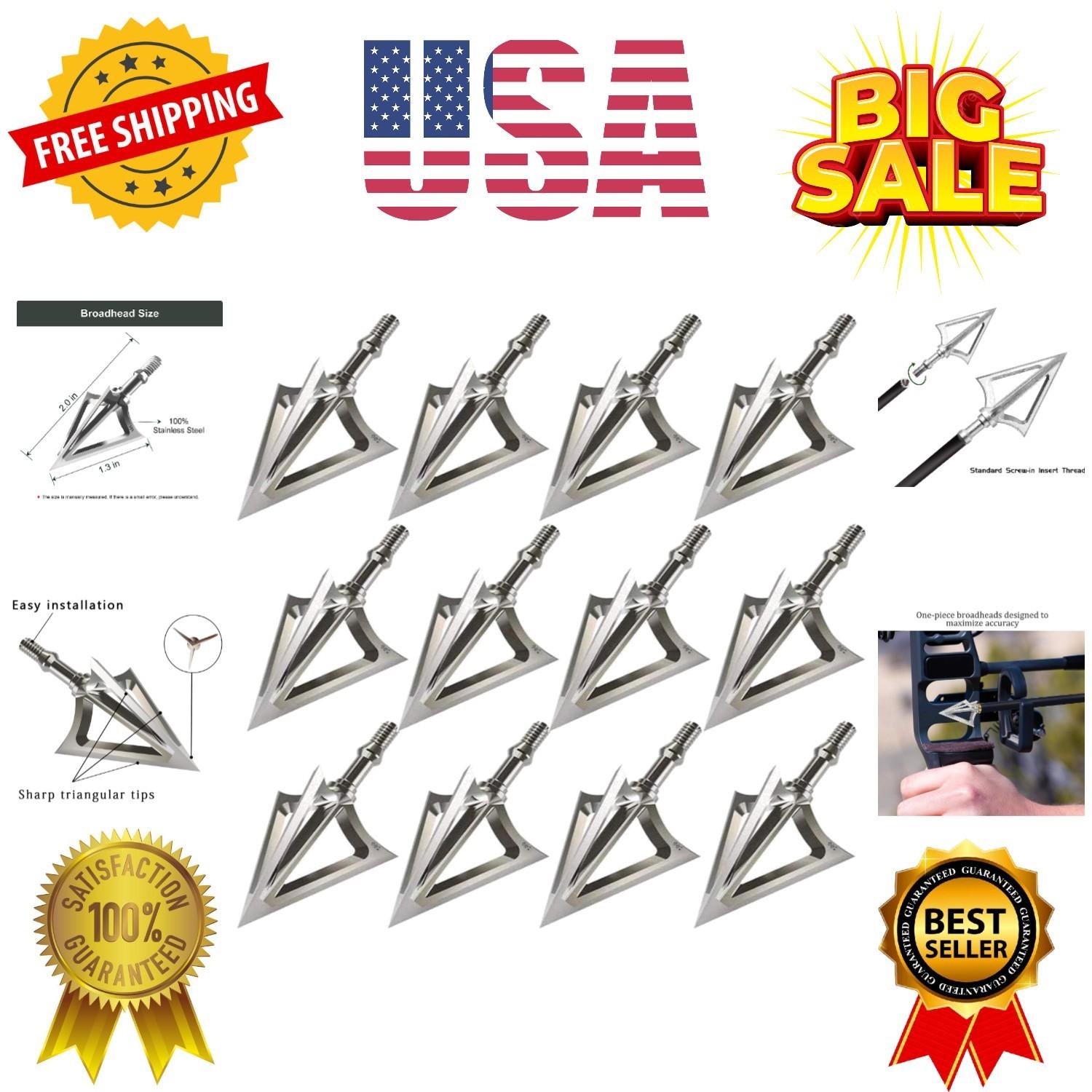 100/125 Grain Fixed Blade Stainless Steel Broadheads