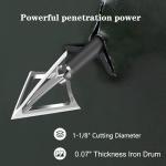 Bgary 100 Grain 3-Blade Hunting Broadheads, 12-Pack