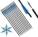 20 Inch Carbon Crossbow Bolts with Broadheads, 12pcs