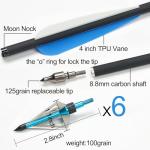 20 Inch Carbon Crossbow Bolts with Broadheads, 12pcs