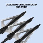 AREYCVK 100 Grain 3-Blade Archery Broadheads (12PCS)