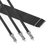 KEAUP 20" Carbon Crossbow Bolts with Broadheads, 6-Pack