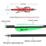 20-Inch Carbon Crossbow Bolts with Broadheads & Nocks
