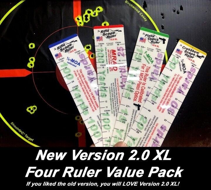 Rifle Scope Ruler & Click Calculator Combo Pack