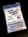 Rifle Scope Ruler Click Calculator Combo Pack