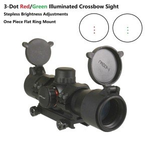 Red & Green 3-Dot Reflex Crossbow Sight with Mounts
