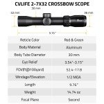 2-7x32 Crossbow Scope with Ballistic Reticle