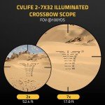 2-7x32 Crossbow Scope with Ballistic Reticle