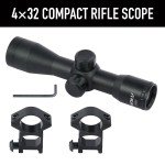 PINTY 4x32 Compact Hunting Scope with Mounts