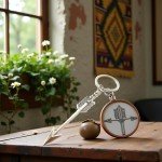 Silver Keychain with Bow Knot and Arrow