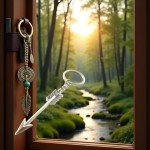 Silver Keychain with Bow Knot and Arrow