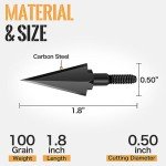 SUNYA 100 Grain Steel Broadheads - Pack of 12