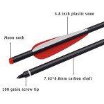 20-Inch Carbon Crossbow Bolts with 4" Vanes (12 Pack)