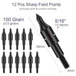 Jeimier 12 Pack 100 Grain Crossbow Field Tips