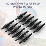 Jeimier 12 Pack 100 Grain Crossbow Field Tips