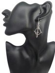 Antique Silver Tone Crossbow Dangle Earrings